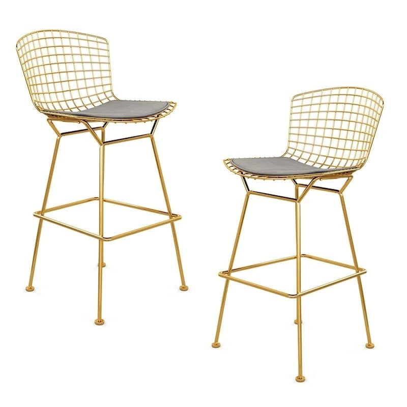 26-inch Counter Stool – Steel Wire Frame & PU Leather Cushion | 20.5W x 23D x 39H in