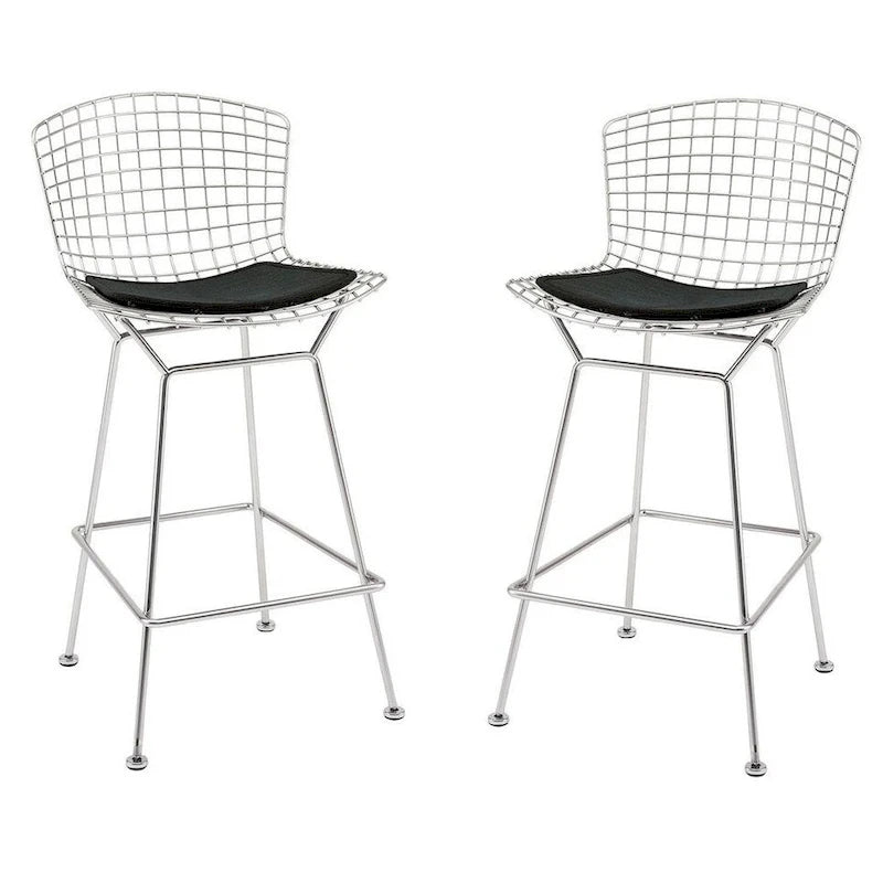26-inch Counter Stool – Steel Wire Frame & PU Leather Cushion | 20.5W x 23D x 39H in