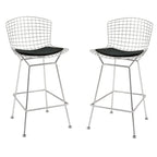 26-inch Counter Stool – Steel Wire Frame & PU Leather Cushion | 20.5W x 23D x 39H in