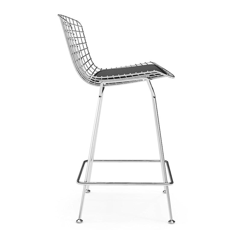 26-inch Counter Stool – Steel Wire Frame & PU Leather Cushion | 20.5W x 23D x 39H in