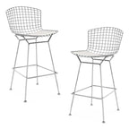 26-inch Counter Stool – Steel Wire Frame & PU Leather Cushion | 20.5W x 23D x 39H in