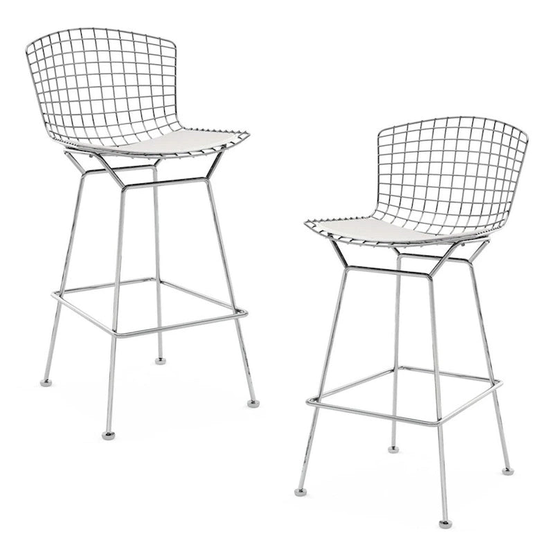 26-inch Counter Stool – Steel Wire Frame & PU Leather Cushion | 20.5W x 23D x 39H in