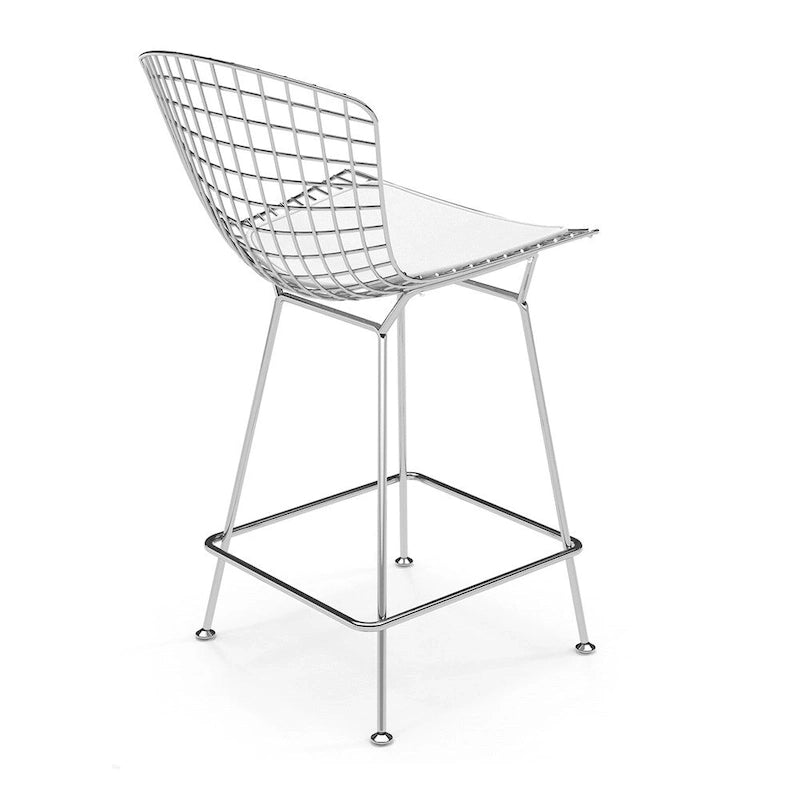 26-inch Counter Stool – Steel Wire Frame & PU Leather Cushion | 20.5W x 23D x 39H in