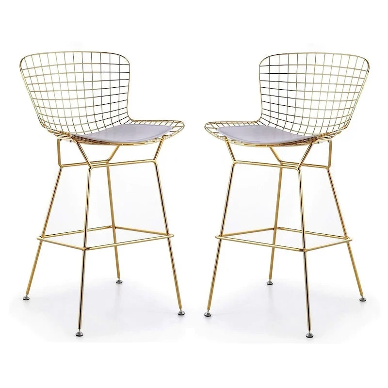 26-inch Counter Stool – Steel Wire Frame & PU Leather Cushion | 20.5W x 23D x 39H in