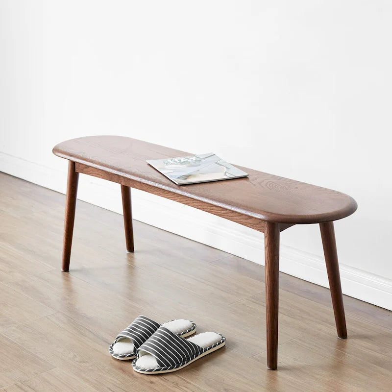 Solid Wood Bench with Smooth Edges