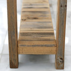 Reclaimed Wood Minimalist Console Table – Unfinished Natural Finish, 46L x 10W x 28H in