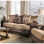 Dhirendra Traditional Brown Faux Leather Loveseat by 