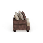 Traditional Brown Faux Leather Loveseat