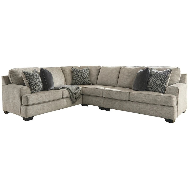 Bovarian Beige and Grey 3-Piece Sectional Sofa