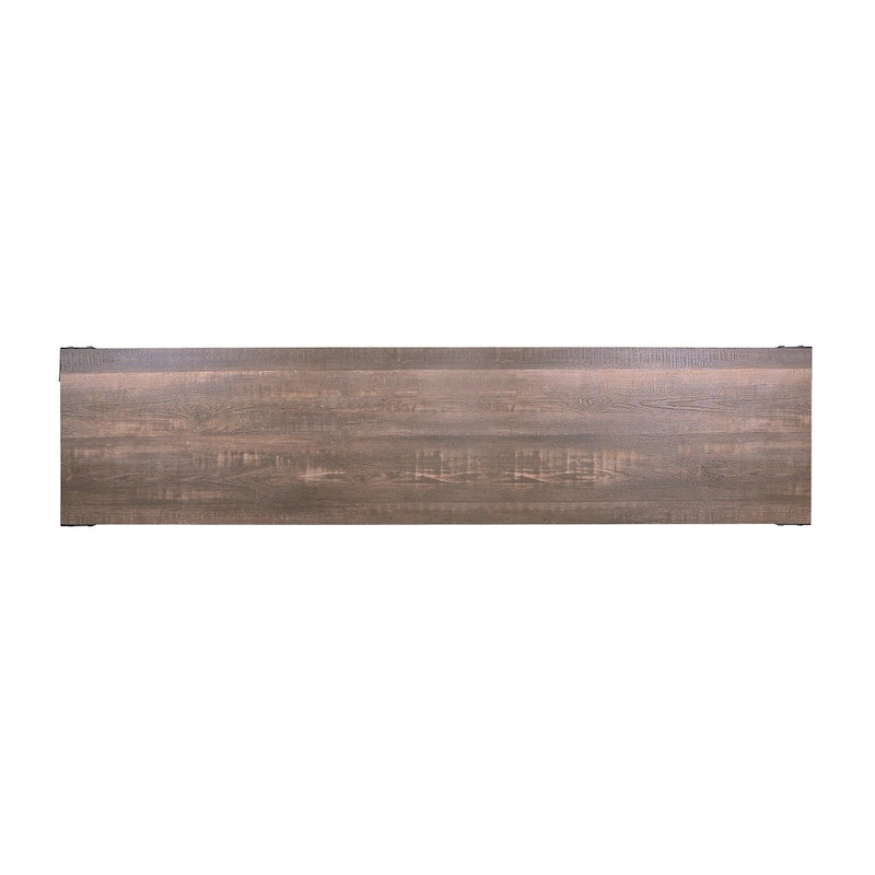 70-inch Steel TV Console with 2 Wire-Mesh Cabinets – Sand Black & Dark Walnut