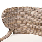 Bohemian Grey Natural Kubu Rattan and Mahogany Wood Dining Chair