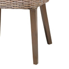 Bohemian Grey Natural Kubu Rattan and Mahogany Wood Dining Chair