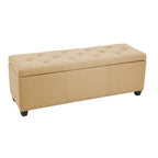  Hekla Fabric Upholstered Flip Top Storage Ottoman Bench