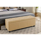 Fabric Upholstered Flip Top Storage Ottoman Bench