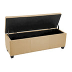 Fabric Upholstered Flip Top Storage Ottoman Bench