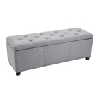 Fabric Upholstered Flip Top Storage Ottoman Bench