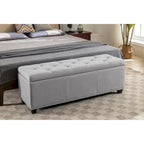 Fabric Upholstered Flip Top Storage Ottoman Bench