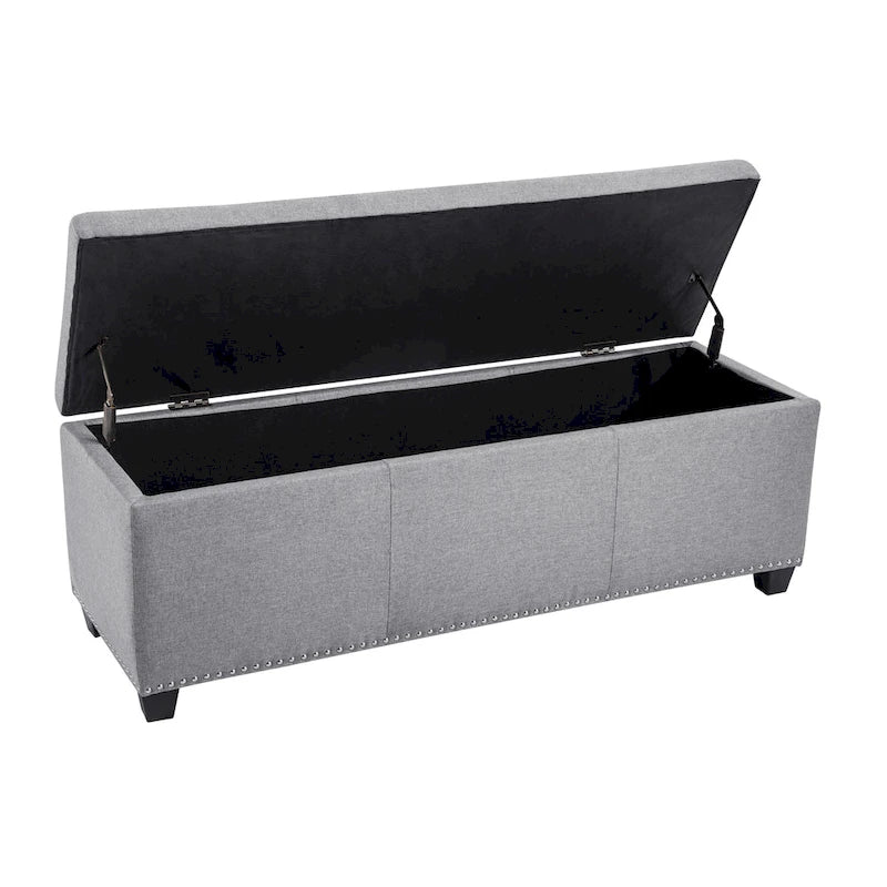 Fabric Upholstered Flip Top Storage Ottoman Bench