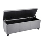 Fabric Upholstered Flip Top Storage Ottoman Bench