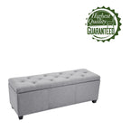Fabric Upholstered Flip Top Storage Ottoman Bench