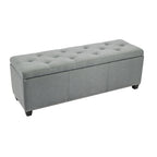 Fabric Upholstered Flip Top Storage Ottoman Bench