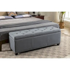 Fabric Upholstered Flip Top Storage Ottoman Bench