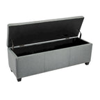 Fabric Upholstered Flip Top Storage Ottoman Bench