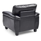 Faux Leather Accent Chair with Tufted Back and Pocket Coil Seat – 36W x 33D x 35H in