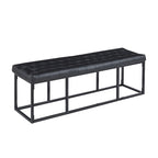 Faux Leather Accent Bench with Metal Frame Base