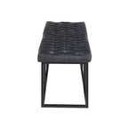 Faux Leather Accent Bench with Metal Frame Base