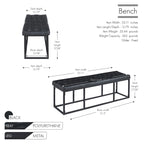 Faux Leather Accent Bench with Metal Frame Base