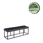Faux Leather Accent Bench with Metal Frame Base