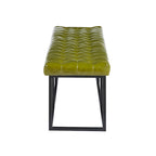 Faux Leather Accent Bench with Metal Frame Base