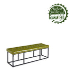 Faux Leather Accent Bench with Metal Frame Base