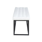 Faux Leather Accent Bench with Metal Frame Base