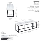 Faux Leather Accent Bench with Metal Frame Base