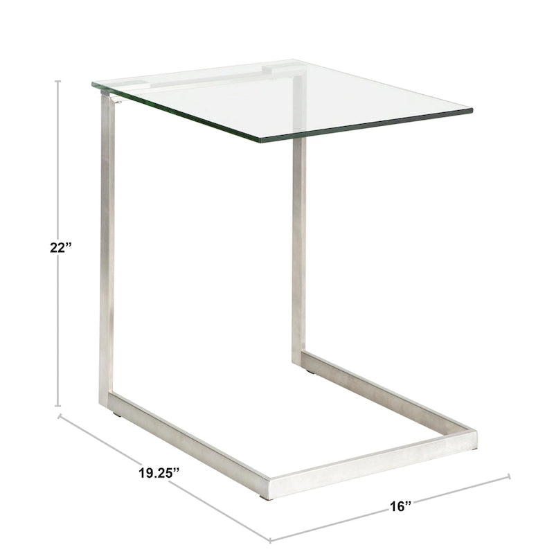 Stainless Steel/ Glass End Table