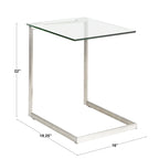 Stainless Steel/ Glass End Table