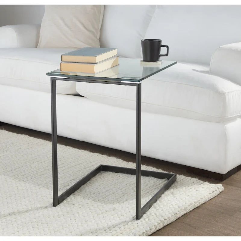 Stainless Steel/ Glass End Table