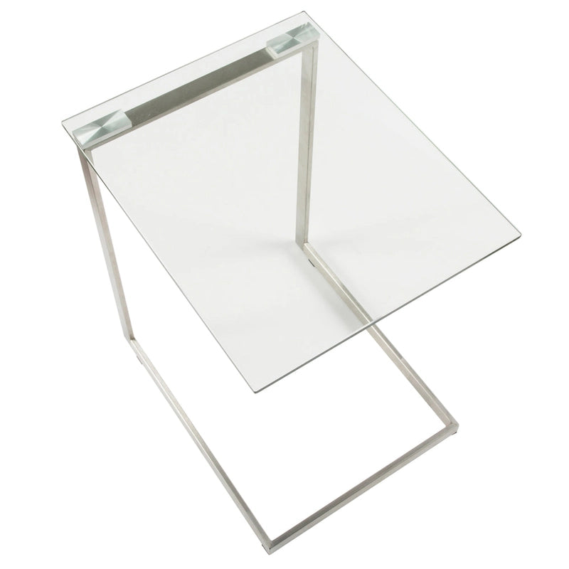 Stainless Steel/ Glass End Table