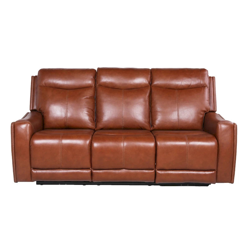 Newport Power Top Grain Leather Reclining Sofa