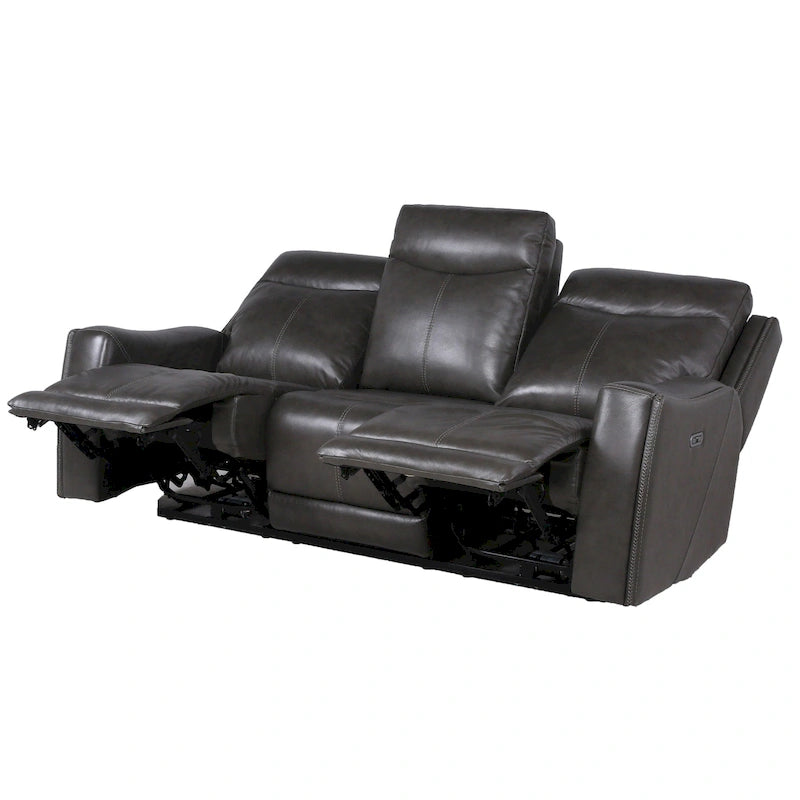 Newport Power Top Grain Leather Reclining Sofa