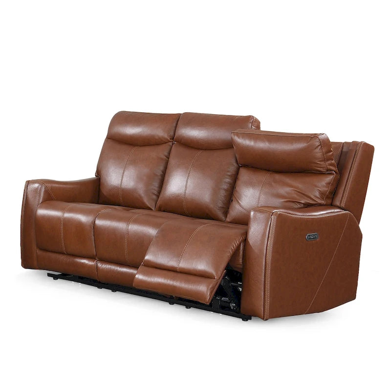 Newport Power Top Grain Leather Reclining Sofa