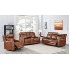 Newport Power Top Grain Leather Reclining Sofa