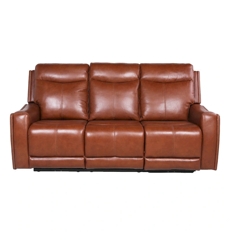 Newport Power Top Grain Leather Reclining Sofa