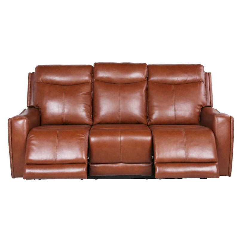 Newport Power Top Grain Leather Reclining Sofa