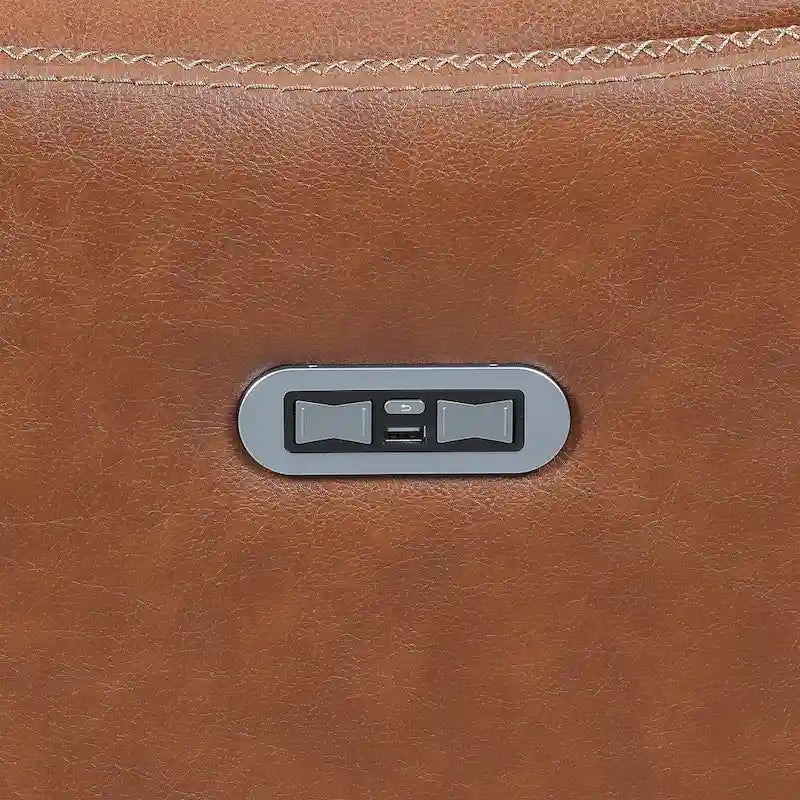 Newport Power Top Grain Leather Reclining Sofa