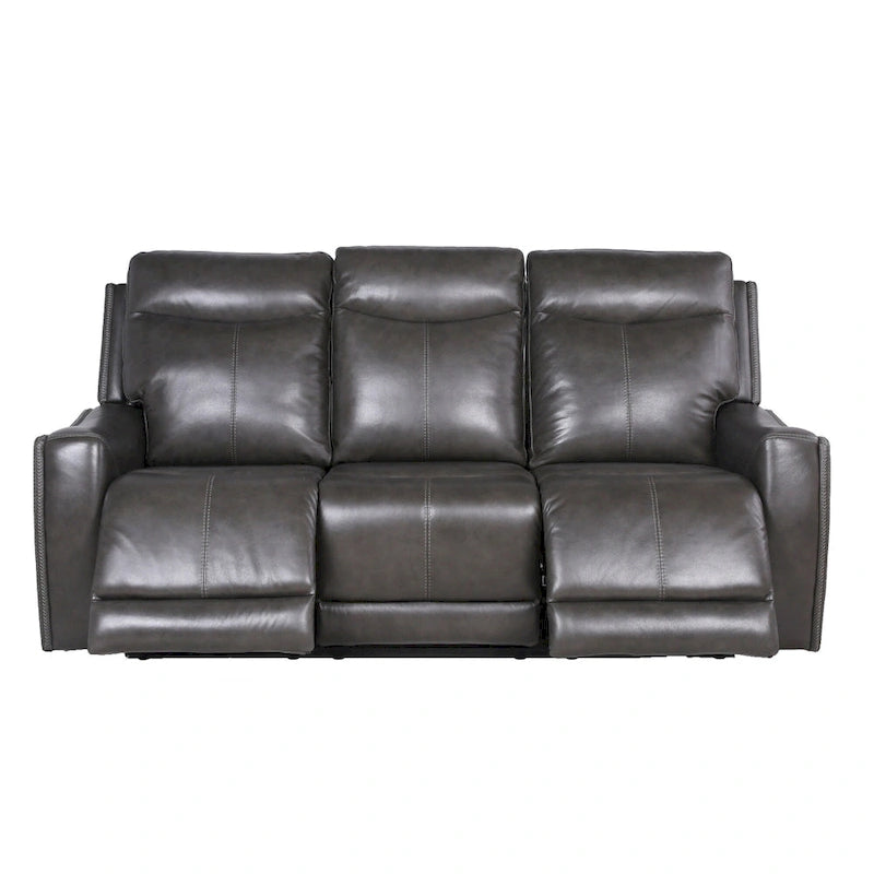 Newport Power Top Grain Leather Reclining Sofa