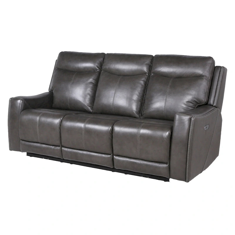 Newport Power Top Grain Leather Reclining Sofa
