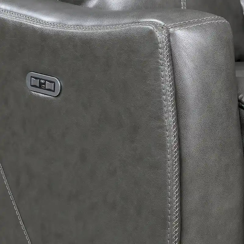 Newport Power Top Grain Leather Reclining Sofa